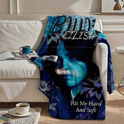 Billie Eilish "Hit Me Hard and Soft" Flanell Throw Blanket Kodikas ympärivuotinen neulottu polyesteripeitto sohvalle, sänkyyn, toimistoon, retkeily...