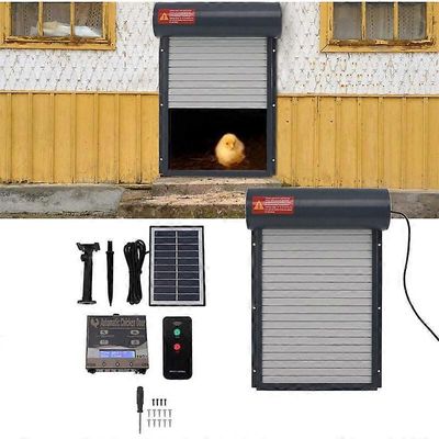 Aurinkoenergialla toimiva automaattinen Chicken Coop -oven avaaja ajastimen valoanturilla Chicken Coop -ovi kaukosäätimellä kanan ankan harmaalle