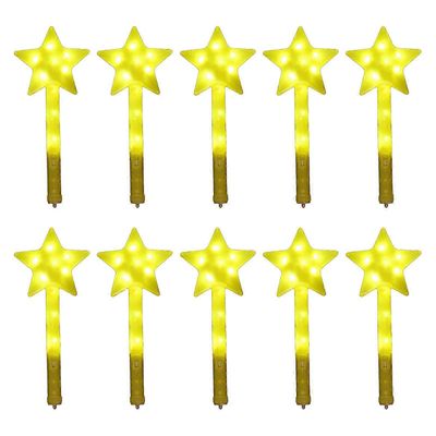 Valaisevat taikasauvat hehkuvat tikut LED-vilkkuva tikkusarja 10 värikästä tähtikeijusauvaa lasten syntymäpäiväjuhlatarvike sininen Keltainen