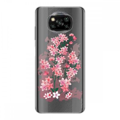 Crazy Kase Hull For Xiaomi Poco X3 Nfc I Silikone Soft 1 Mm, Cherry Blossoms