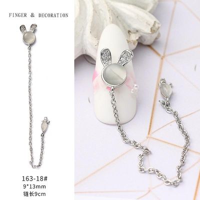 Manicure Light Luksus Micro-indlagt Zircon Diamond Pearl Chain Ornament Candy Kanin Star Nail Dekoration Materiale 16318