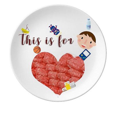 Bøf Rå Kød Mad Texture Søn Dessert Plate Dekorative Porcelæn 8 tommer Dinner Home