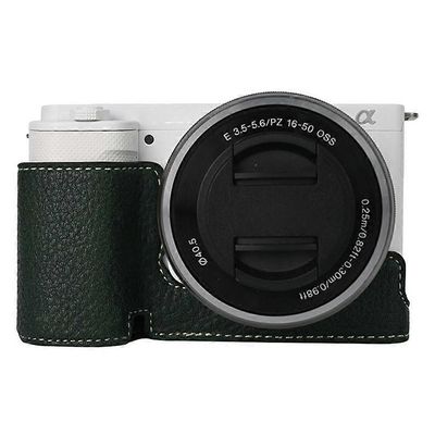 Tyyppi C Sony ZV-E10 -kameran alakotelon puolirunkoinen nahkasuojus akun aukolla Monivärinen Style C