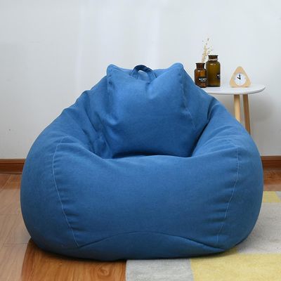 Ny ekstra stor bønne bag stoler sofa sofa cover innendørs lat solseng for voksne barn kampanjepris Blå 90 * 110cm