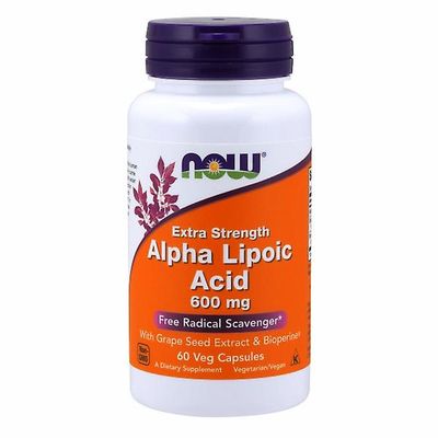 Now Foods alfa-lipoiinihappo, 600 mg, 60 Vcaps (pakkaus 1)