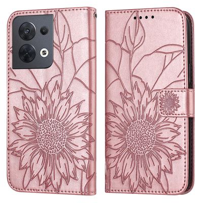 Oppo Reno 8 5G lompakkokotelo, 3 luottokorttipaikan henkilökortin pidike, PU-nahkainen läppäkotelo Vaaleanpunainen For Oppo Reno 8 5G