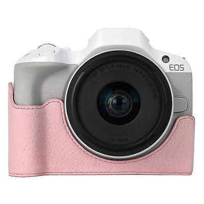 Canon EOS R100 R50 -kamerajalustalle irrotettava akku Litchi Texture PU nahkasuojakotelo - Pi Monivärinen Pink