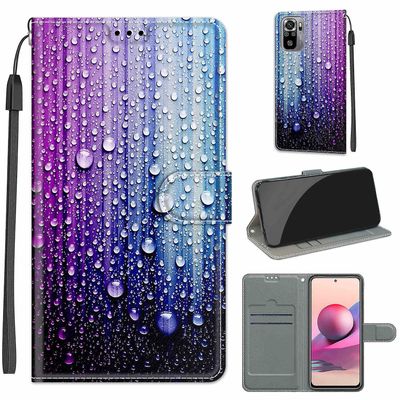 Foxdock Kompatibel med Xiaomi Redmi Note 10 4g abstrakte vanddråber mobil taske