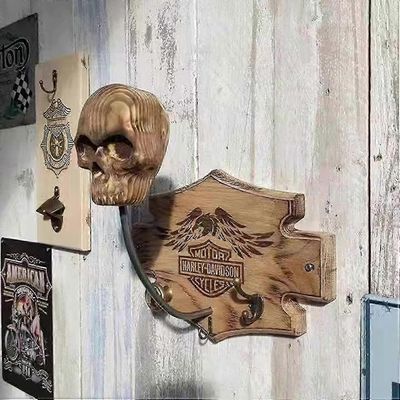Moottoripyörän kallokypärän pidike, hartsiseinäkiinnike Ghost Head sisustus Halloween-kallokoriste kypäräripustin Style E