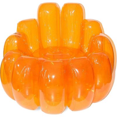 Jelly puhallettava tuoli - Kannettava puhallettava sohva sisä- ja ulkokäyttöön, puhallettava sohvaistuin, ilmasohva pihalle ja terassille Oranssi