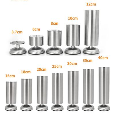Rustfritt stål møbler ben justerbar sofa ben skap bord føtter heavy duty erstatning bar benkeplate støtte yu 20cm