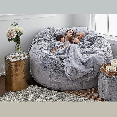 180cm gigantisk pels bønne bag deksel møbler stor myk fluffy fuskepels lat sovesofa (ingen fyllstoff) lilla