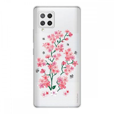 Crazy Kase Hull Til Samsung Galaxy A42 5g I Silikone Soft 1 Mm, Sakura Blomster