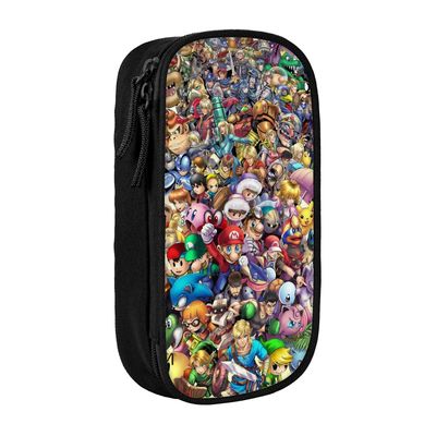 Super Smash Bros Ultimate penaali, monikäyttöinen kynäkotelo, suurikapasiteettinen kestävä kynäpussi säilytyskynä pussin järjestäjä paperitavarat-k...