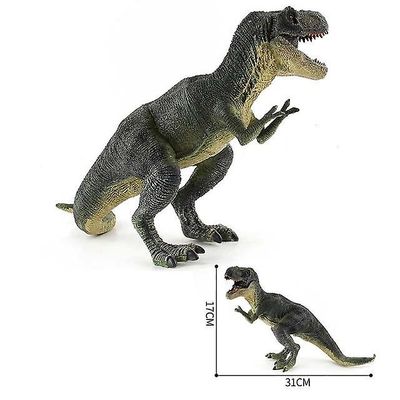 Ebox Dinosaur model legetøj: jurassic tyrannosaurus, indominus rex, triceratops, brontosaurus - 28 stilarter Tyrannosaurus grøn