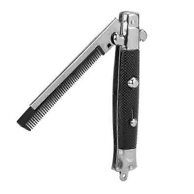 Taskuöljyhiuskampa taitettava veitsi automaattinen painonappiharja pään hiuksille tai partalahja miehille taitettava taskukampa jousikampa A220