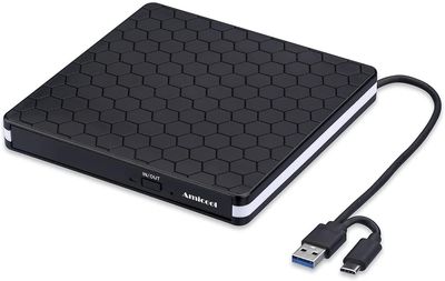 Grape Pp Eksternt dvd-drev, amicool Usb 3.0 Type-c Cd Dvd +/-rw