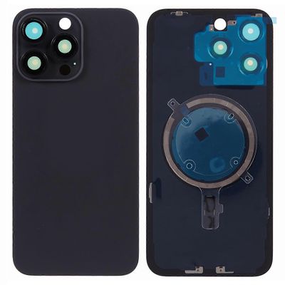 IPhone 15 Pro Max akkukotelo kiinnikkeellä + kameran linssin kansi (ilman logoa) - musta Monivärinen Black