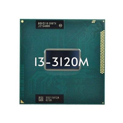 Core i3-3120M -suoritin - kanta: PGA 988B, 2 ydintä, 4 säiettä, 2,5 GHz, 3 Mt, L3-välimuisti, 35 W.