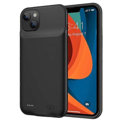 D98-yhteensopiva iPhone 14 Plus 8500mAh kannettavan latauskotelon akkukotelon kanssa Power Bank -puhelinkotelo, tukee äänitoimintoa Musta