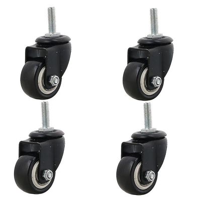 4Pcs 1.5inch m8 sort 360 graders drejehjul ingen bremse