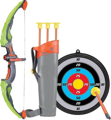 Jousi- ja nuolijousiammusketti lapsille, lelujousi ja nuoli, joka syttyy ulkoleikkeihin Vihreä