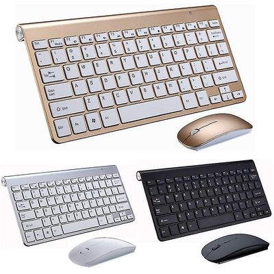 2,4 g trådløst tastatur og mus Protable Mini Keyboard Mouse Combo Set til bærbare Mac desktop Sort
