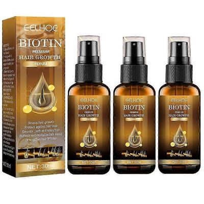 1-3X Biotin Hair Fast Growth Serum Spray Anti Hair Loss Prevent Eteeriset öljyt Kuivumista estävä Kaljuuntumisen hoito Hiustenhoito 30ml 3 kpl