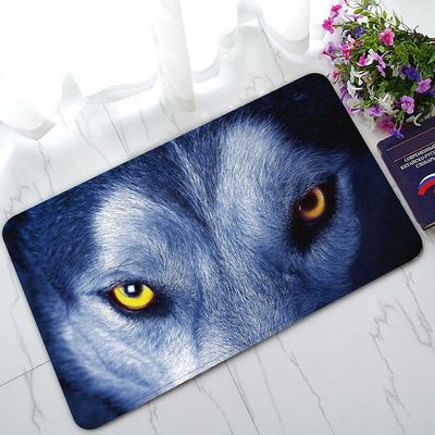 Abphqto Wildlife Animal Doormat, vakre øyne av ulv dørmatte utendørs / innendørs gulvmatter tepper 45x75 cm
