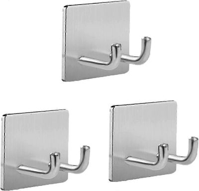 Itseliimautuvat seinäpyyhekoukut kaksinkertainen kylpyhuone ruostumattomasta teräksestä valmistettu takkikoukku partakoneen pidike