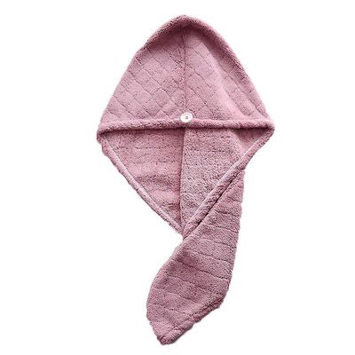 Yunshu Mikrofiber Hårtørring Håndklæder Hætte, Tør Wrap Cap Med Knap lilla