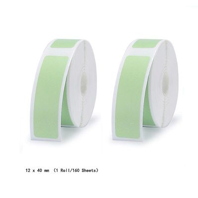 Boeyaa Trådløs etiketprinter Bærbar Pocketbluetooth termisk etiketprinter Hjemmekontor Grøn 12x40mm 2Roll