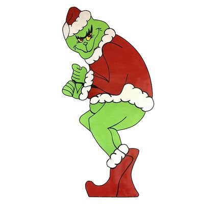 Favrison Christmas Grinch Alver Stjele Julelys Yard Card Sign Funny Plen dekorasjon i gården