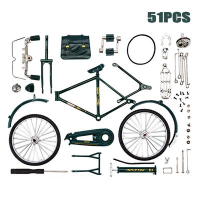 Favrison DIY Retro Cykel Model Ornament Til børn, Simulering Mini Cykel Model Kit Finger Cykel Modeller Legetøj Grøn
