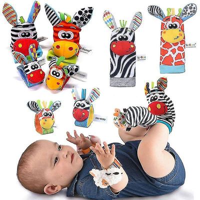 Vauvan lelut 0 6 12 kuukautta Söpöt pehmoeläimet Vauvan helistinsukat Ranne Vauvan helistimet Vastasyntyneet lelut Tee ääniä Vauvoille DD081 2kpl r...