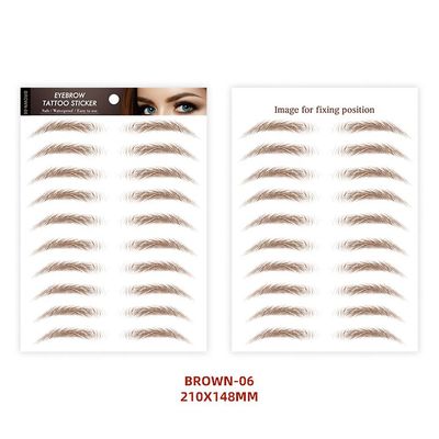 Øyenbryn Tattoo Klistremerke Falske øyenbryn Vanntett 7 dager Langvarig 6D øyenbryn Kit Eye Makeup Kosmetikk Brown 6
