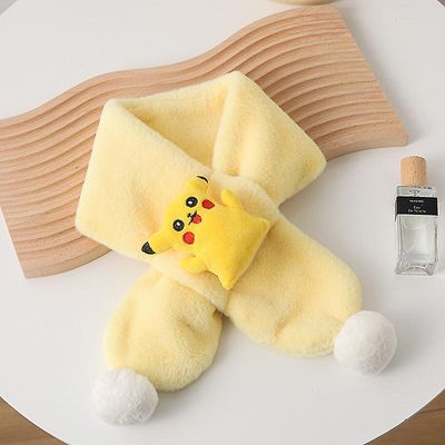 Børn Winter fortykket Varm Pikachu Imitation Rex Rabbit Fur Plys Bib for mænd og kvinder Babyer Bud gul