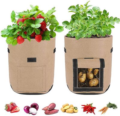Xqday Kartoffel voksende poser åndbar udendørs Grow Tasker Garden Grow Tasker med vindue flap til blomster Kartoffel Tomat Gulerod Løg 7 Gallons. 2...