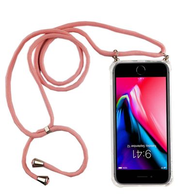König Apple iPhone SE 2020 telefonkædetaske med båndskulderetui med ledning pink