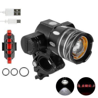 Ladattava 15000lm Xm-l T6 led mtb polkupyörän kevyt pyörä etuvalo takavalo, usb-lataus style2-Front-u0026 takavalo