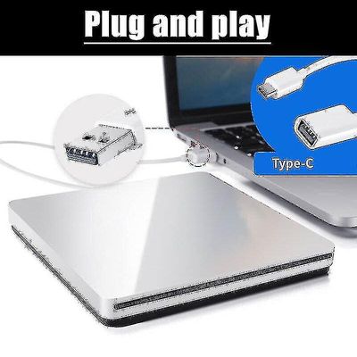 Suren Apple Macbook Pro Air Mac Pc Bærbar Usb ekstern plads i cd/dvd-drevbrænder grå