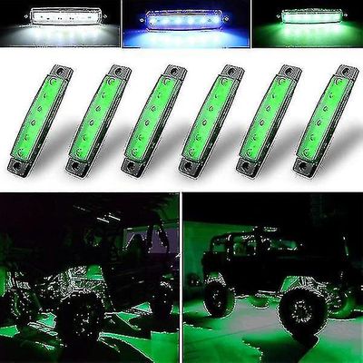 Pod led-valot, vedenpitävät neonvalot, ledi hehkuvalojen alla, auton sisustusvalot, vihreä, 12v, 6kpl