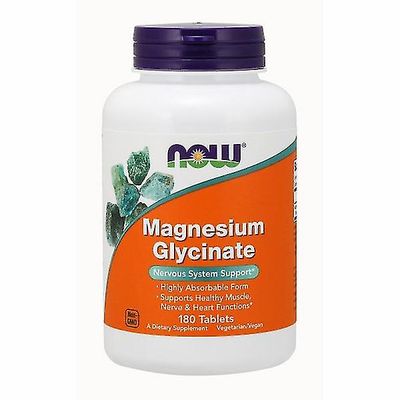 NOW Foods Nu Foods Magnesium Glycinate, 180 Tabs (Pack af 1)