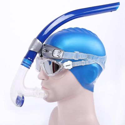 Ammattimainen snorkkeli säädettävällä kulmakiinnikkeellä silikonisukellushengitysputki aloittelijoille meriallassukellukselle Musta
