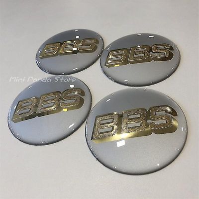 4kpl/erä bbs pyörä keskikorkki tunnus tarratarrat 70mm 7.0cm valkoinen / kulta tarrat