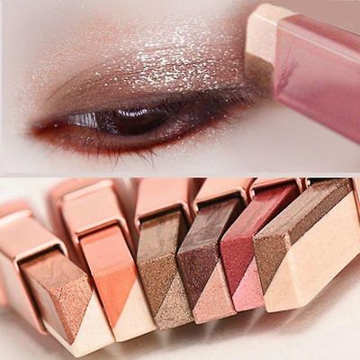 Jying Gradient to-farve Spiral Eye Shadow Stick langtidsholdbare øjenskygge Palet Eye Makeup Kosmetik let at bruge 05 Orange