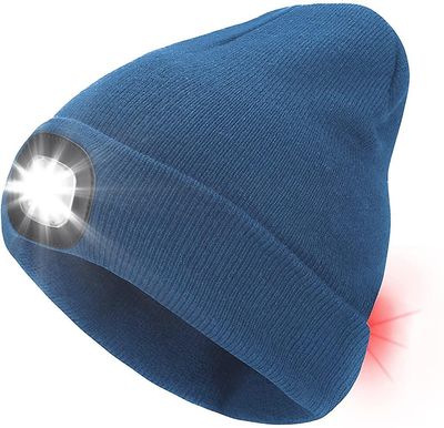 Xqday Hue med lys og rødt advarselslys. Genopladelig led tændt hue rød