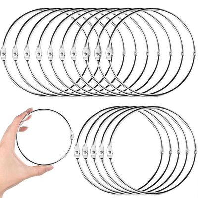 15 kpl 4 tuuman irtolehtien kansiorenkaat metallipaperirenkaat erittäin suuri nikkelöity teräskirja Keych Hopea