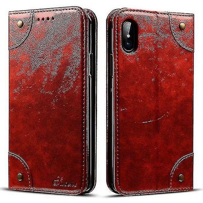 Apple Iphone 7 Plus / 8 plus soft wallet skinnveske - rød