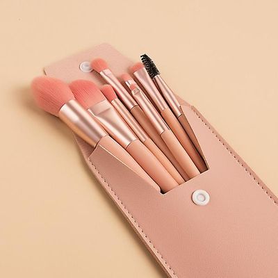 8 stykke børste sæt professionel makeup børste øjenbørste øjenbørste børste børste sæt - Opbevaring taske inkluderet Pink 2pcs